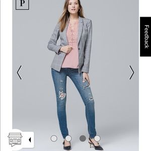 ⭐️HP⭐️NEW WHBM Destructed Floral Skinny Jeans